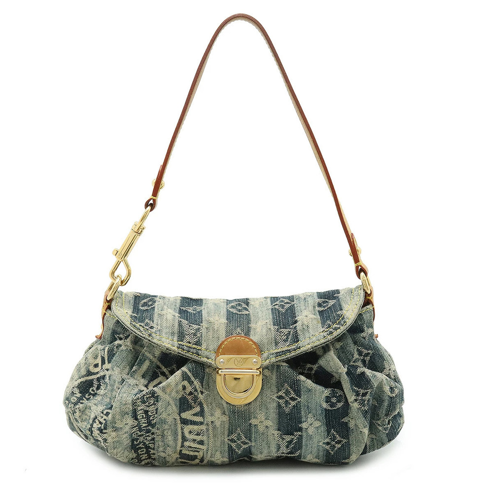 Louis Vuitton Monogram Denim Pleaty Raye Shoulder Bag Hobo Handbag